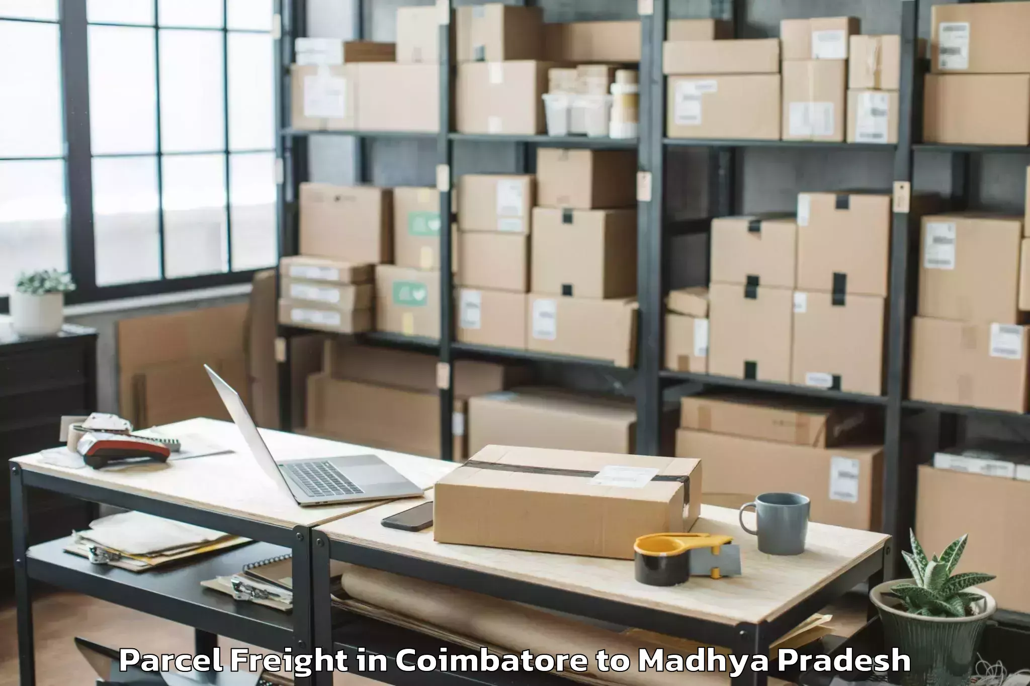 Discover Coimbatore to Nepanagar Parcel Freight